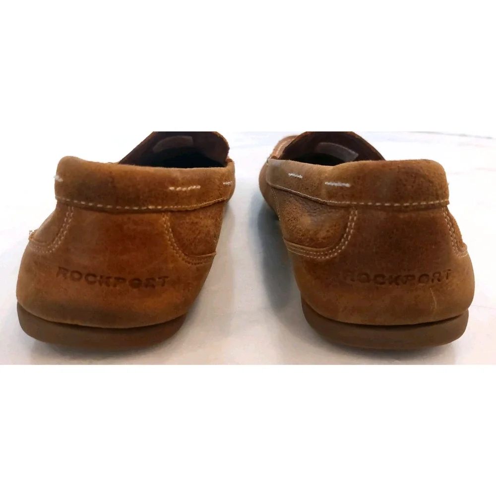 Rockport Leather Loafers Shoes Tan Tumbled Leather Size‎ 10